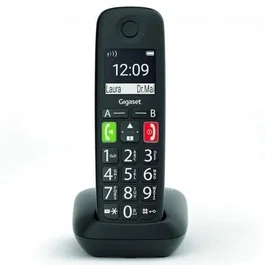 Gigaset E290 Teléfono Fijo Inalámbrico con Teclas Grandes y Pantalla de Alta Visibilidad, 150 Contactos, Negro
